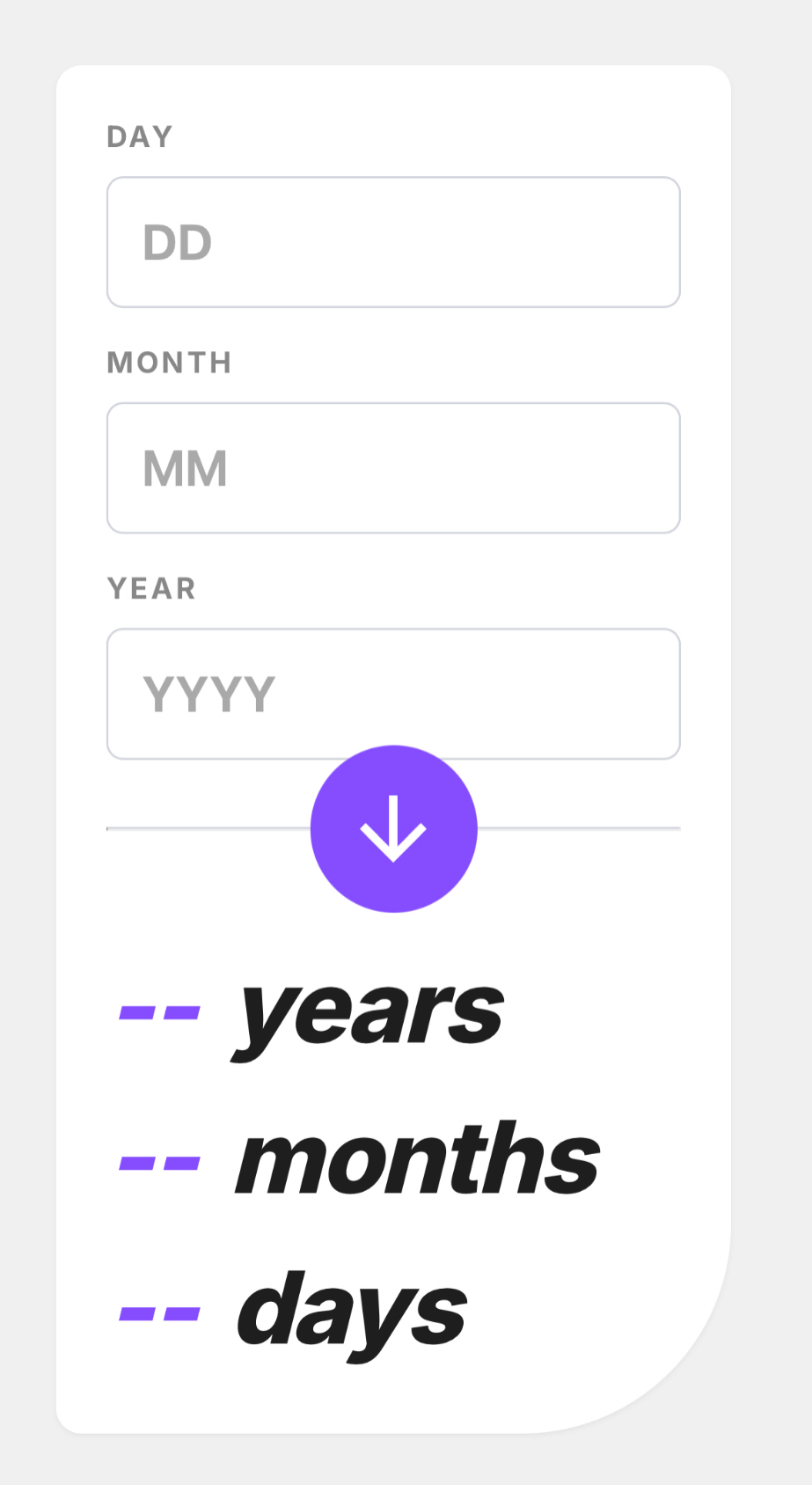 AgeScript Age Calculator Preview
