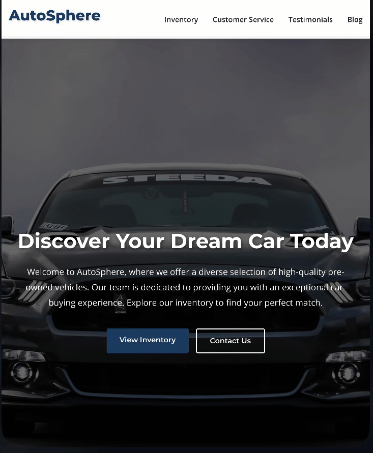 AutoSphere Car Dealership Preview