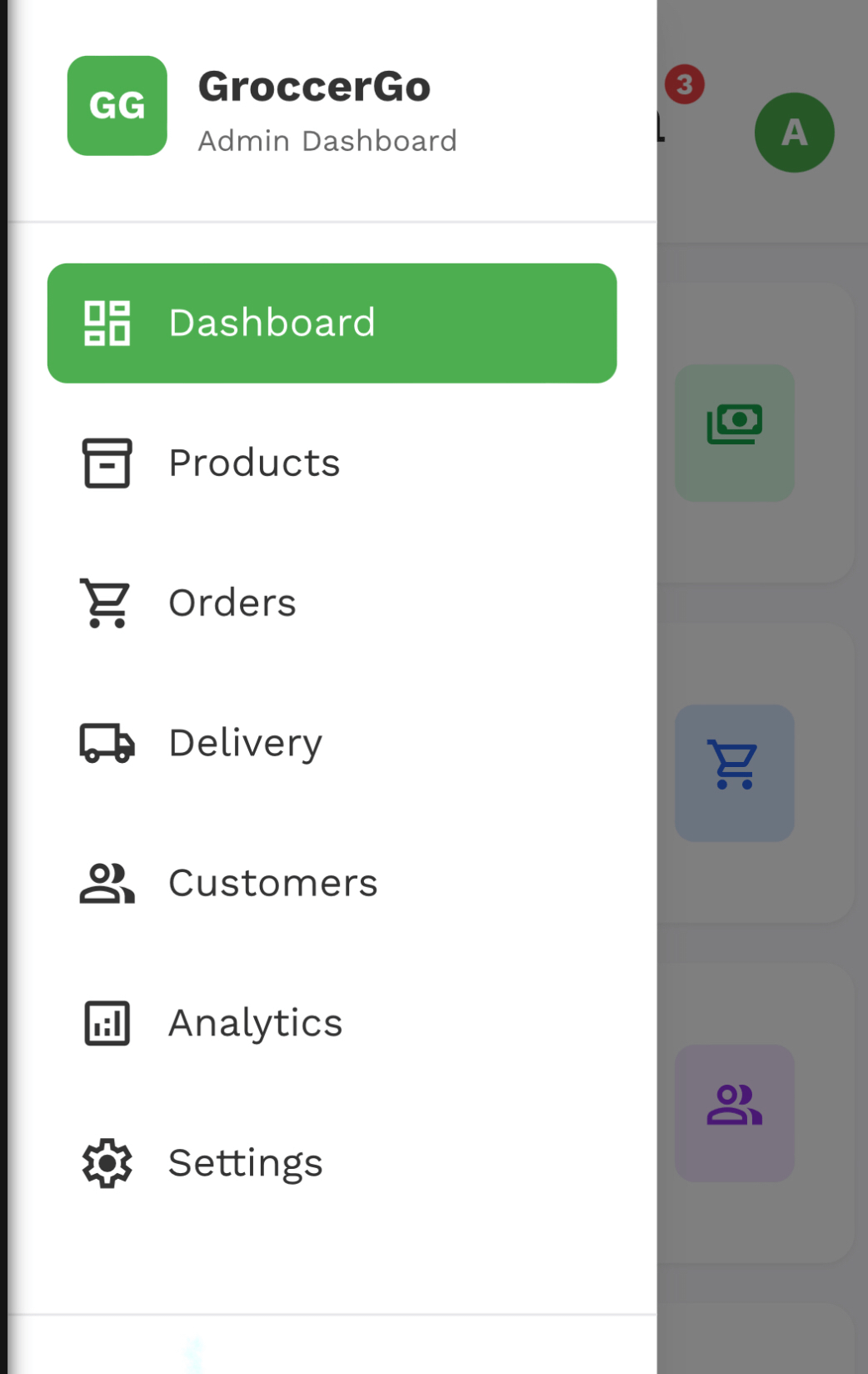 Live preview of an Admin dashboard